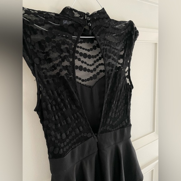 Black Mini Dress with  Mesh & Ruffle Detailing 🖤 - Picture 5 of 5